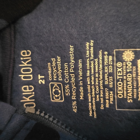 OKIE DOKIE TODDLER BOYS BLUE AND BLACK CAMO ZIPPERED JACKET SIZE 2T - Picture 8 of 10